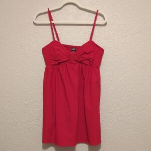 Wild Fable cherry red sleeveless babydoll mini dress with bow detail